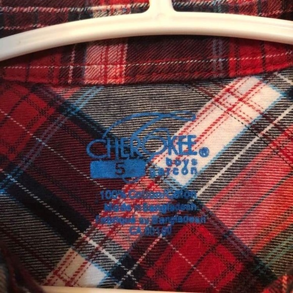 Checkered boys plaid button down shirt size 5 - Picture 2 of 4